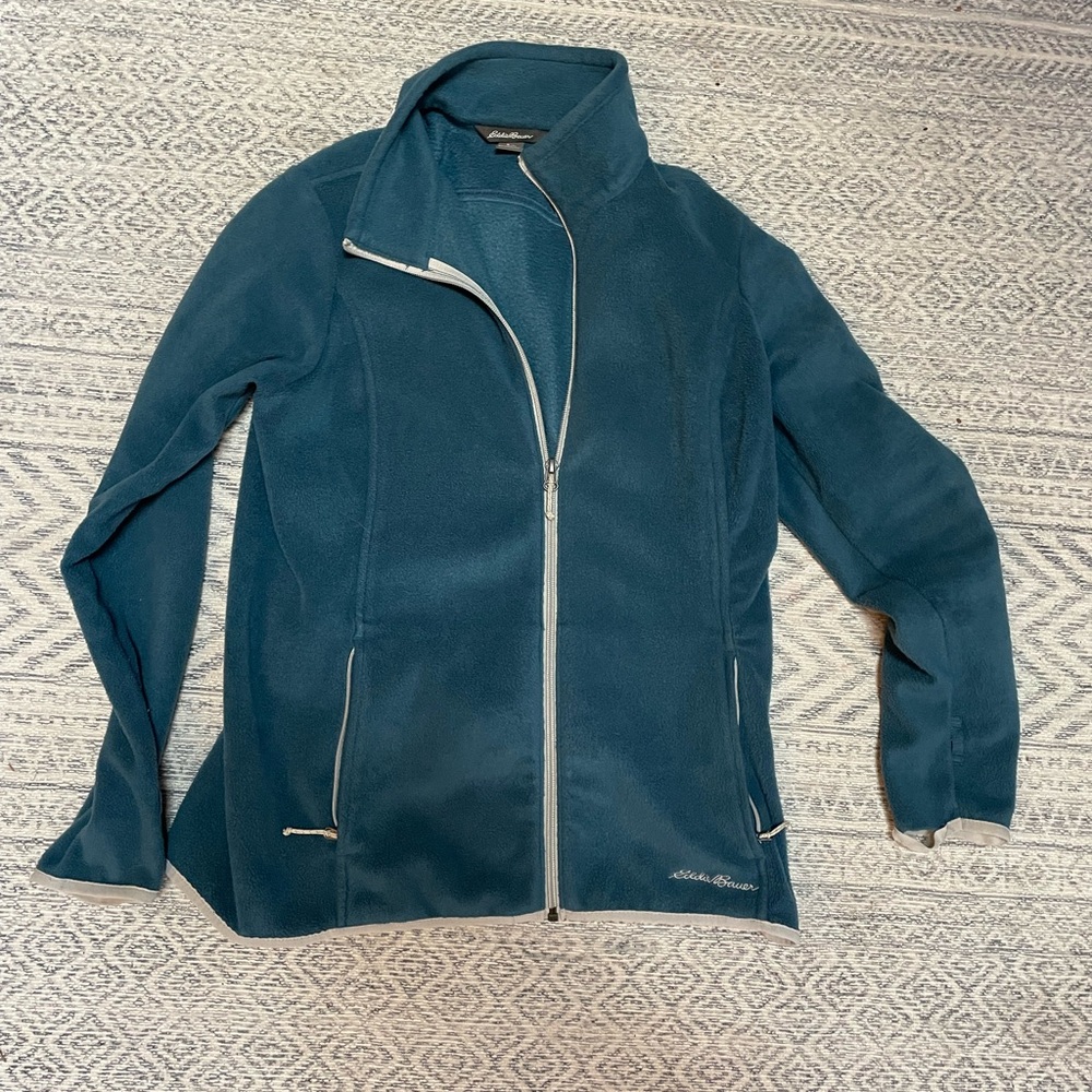 Eddie Bauer Teal Fleece Jacket with Full-Zip